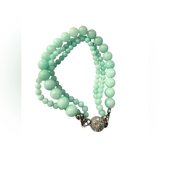 Amazonite Beaded Magnetic Bracelet - Picture 1 of 3